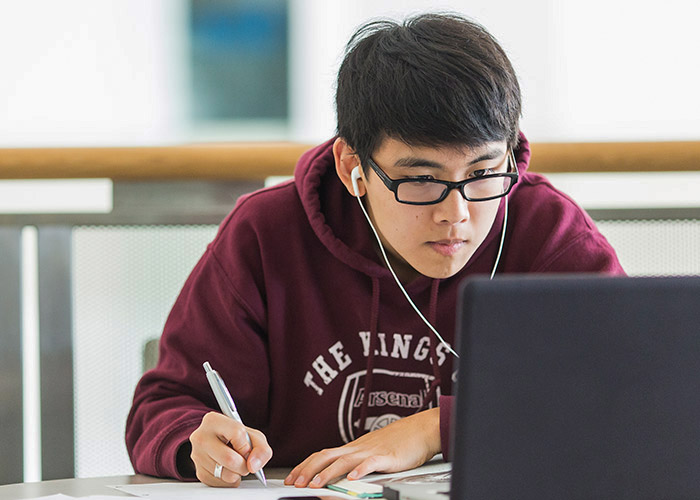 image of student studying