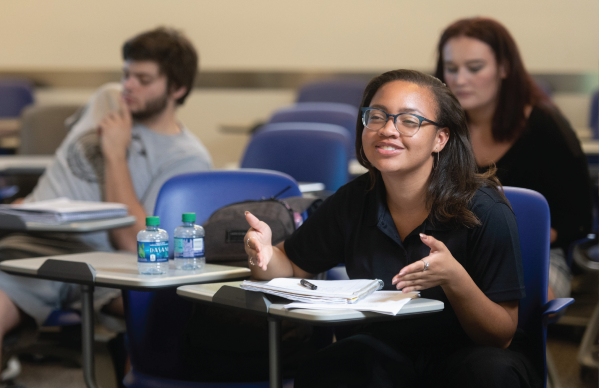 two people reviewing a document
