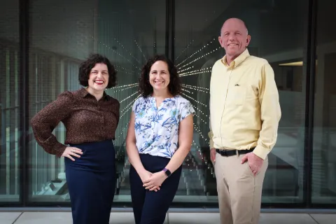 Interdisciplinary faculty co-directors of the Astrobio Minor (from left): Jennifer Glass, Frances Rivera-Hernández, Nicholas Hud