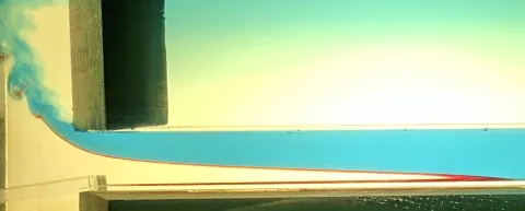 Dye-injected water illustrates warm saltwater seepage under glacial grounding lines. 