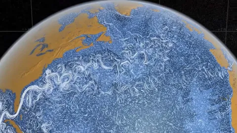 NASA visualization of North Atlantic Ocean currents. (Photo: NASA/Goddard Space Flight Center Scientific Visualization Studio)